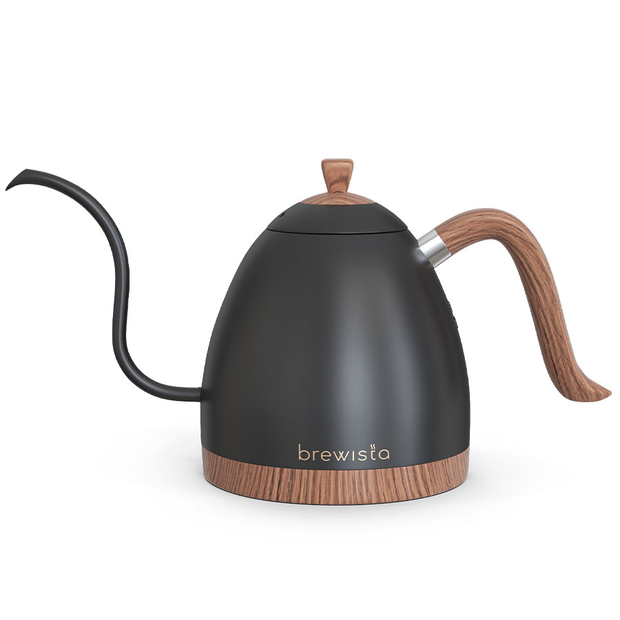 Brewista Artisan 0.6L Gooseneck Variable Kettle - Matte Black - Wood Accents