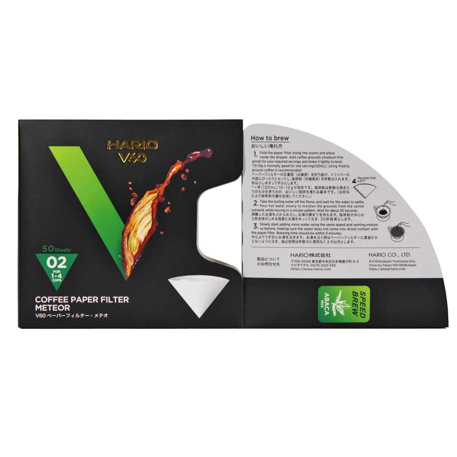 Meteor Paper Filter V60 02 Box - White 50 Sheets 