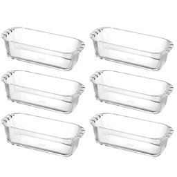 [HPND-85-BK-SET] Heatproof Class Container Pound Type  850ml - 6 Pieces
